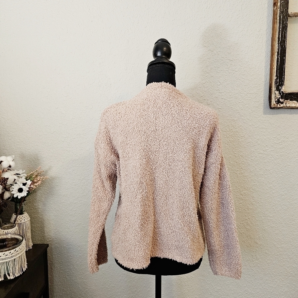 Sincerely Jules Cozy Fuzzy Fleece Sweater Neutral Warm Soft Teddy Bear Small - Picture 8 of 8